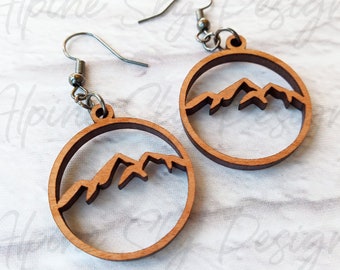 Mountain Earrings SVG | Mountain Earring SVG For Glowforge | Glowforge Earring Files | Laser Files For Earrings Laser Earrings SVG Mountains