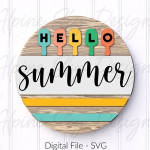 Hello Summer SVG For Glowforge | Summer Laser Cut Files | Summer Laser Files | Glowforge SVG Files For The Porch | Hello Summer SVG File