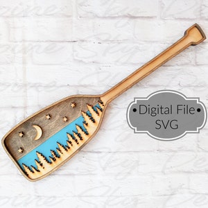 Oar SVG File For Glowforge/Laser Cutting | Paddle SVG File | Layered SVG Files | Glowforge Files | Laser Files | Paddles | Boating | Oars