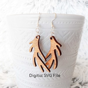 Antler Earring SVG | Antlers SVG Earrings | Glowforge Earring Files | Glowforge Earring SVG | Laser Earring Svg | Earrings Svg Files Antlers