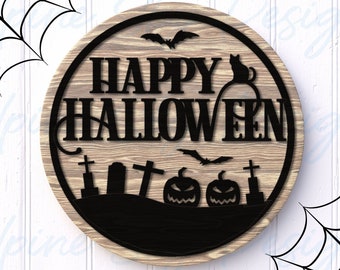 Happy Halloween SVG File For Glowforge | Glowforge Halloween Files | Halloween SVG Files | Halloween Laser File | Laser Cut Files Glowforge