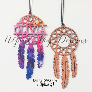 Dreamcatcher SVG | Dream Catchers SVG | Boho Svg Files Glowforge | Glowforge Files | Laser Cut Files | Boho Decor Personalized Dreamcatcher