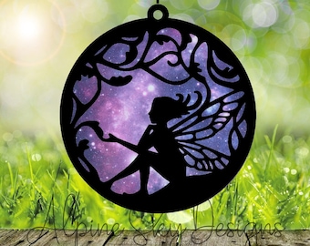 Fairy Suncatcher SVG For Laser Glowforge Suncatcher Files Fairy Suncatchers Fairy SVG Laser Glowforge Suncatchers Fairy Car Charm Ornament