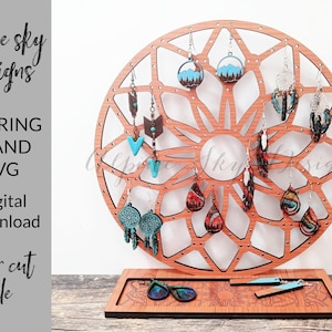 Ohrringständer SVG Glowforge | Ohrringständer Display SVG | Ohrring Halter SVG | Glowforge Ohrring Dateien | Ohrring-Anzeigedatei | Laser-Schnitt