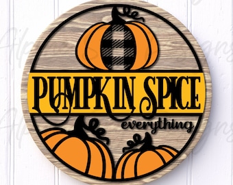 パンプキン スパイス SVG Glowforge | パンプキン レーザーカット ファイル | 秋 Glowforge SVG | 秋 レーザーカット ファイル | パンプキン SVG レーザー | パンプキン サイン SVG 秋