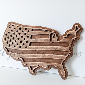 America SVG File | American Flag SVG Laser | 4th Of July Glowforge Files | United States SVG | Laser Cut File | 4th Of July Svg | Flag Svg