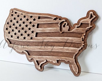 America SVG File | American Flag SVG Laser | 4th Of July Glowforge Files | United States SVG | Laser Cut File | 4th Of July Svg | Flag Svg
