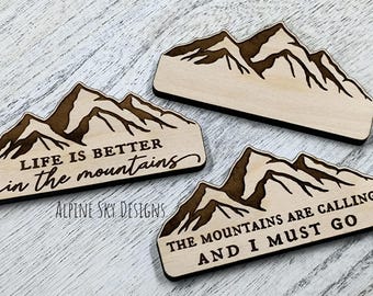 Mountain Magnet SVG Bundle Glowforge Laser Files Mountain Fridge Magnets SVG Mountain SVG Files John Muir Quote Magnet Svg Glowforge Files
