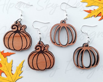 Pumpkin Earring SVG | Pumpkin Earrings SVG | Halloween Earrings SVG | Glowforge Earring Files | Earring Svg Files Fall | Laser Earring Files