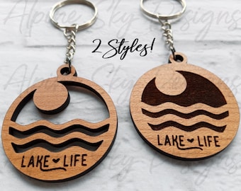 Lake Life SVG Keychain File | Glowforge Keychain SVG | Glowforge Keychain File Lake Svg | Glowforge Files Keychains | Laser Keychain File