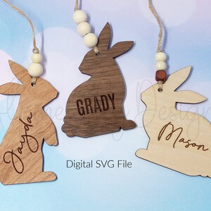 Easter Basket Tag SVG Bundle | Easter Basket Tag Laser SVG Glowforge | Bunny Tag SVG | Glowforge Files Easter | Bunny Svg Files Easter Svg