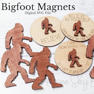 Bigfoot Magnets SVG | Magnet Svg Files Laser | Bigfoot Svg Files | Sasquatch Svg | Glowforge Files | Magnets Svg | Bigfoot Svg Bundle