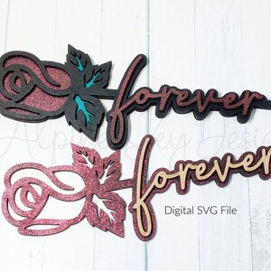 Forever Rose SVG | Rose SVG Laser | Valentines Day Rose Svg | Glowforge Valentine Files | Valentines Rose Svg File | Flower Svg Glowforge