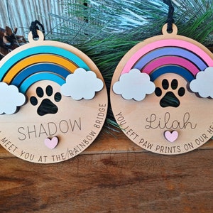 Dog Memorial Ornament SVG Pet Memorial Ornament SVG Glowforge Laser Rainbow Bridge Ornament SVG Paw Prints Svg Files Dog Ornament Svg Bundle