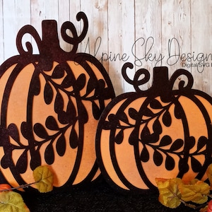 Standing Pumpkin SVG File | Glowforge Files Fall | Floral Pumpkin SVG Laser | Layered Pumpkins SVG | Stand Alone Halloween Fall Svg Files