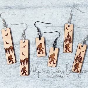 Bigfoot Earring SVG Bundle | Bigfoot Earrings SVG | Bigfoot SVG Files | Glowforge Earring Files | Laser Earring Svg Bigfoot Sasquatch Bundle