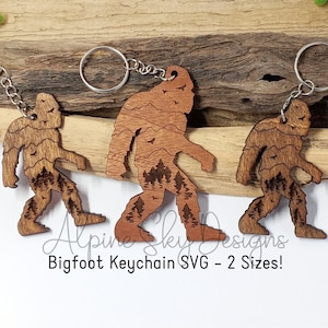 Bigfoot Keychain SVG | Sasquatch Keychain SVG | Bigfoot SVG Files | Glowforge Keychain Files | Keychain Svg Files | Big Foot Keychain Laser