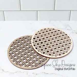 Rattan Coaster SVG | Coaster SVG File | Glowforge Files | Coasters Svg Laser File | Rattan Pattern Svg | Glowforge Coasters | Rattan Svg