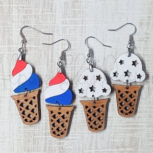 4th Of July Earring SVG | Ice Cream Earring SVG Bundle | Summer Earrings SVG Glowforge | 4th Of July Svg Files Laser | Patriotic Earring Svg