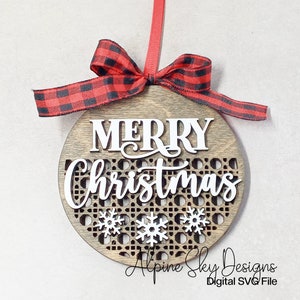 Rattan Ornament SVG | Rattan Christmas Ornament SVG | Snowflake Ornament Files | Glowforge Ornaments | Rattan Ornament Files Laser Christmas