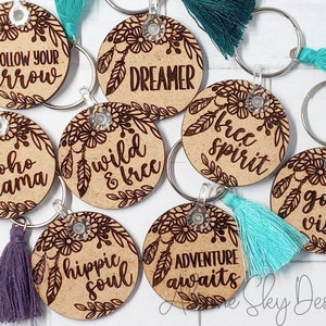 Boho Keychain SVG Bundle | Wristlet Keychain SVG Glowforge | Floral Boho Svg Files Laser | Boho Keychains Svg | Wristlet Svg Glowforge Files