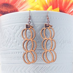 Stacked Pumpkin Earrings SVG | Pumpkin Earring Svg File | Glowforge Earring Files | Laser Earring SVG Fall | Fall Earrings Svg | Pumpkins
