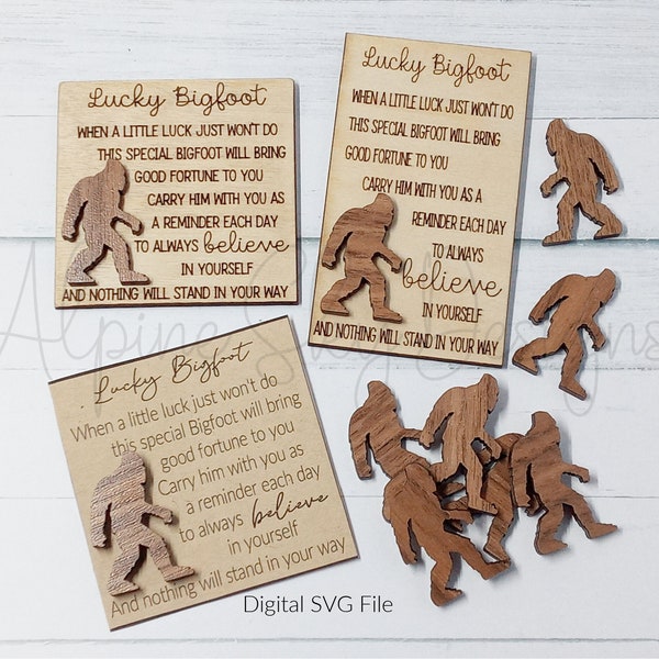 Lucky Bigfoot Tokens | Pocket Hug SVG | Bigfoot SVG Files | Sasquatch SVG Files | Bigfoot Svg Bundle | Pocket Hug File | Bigfoot Token Svg