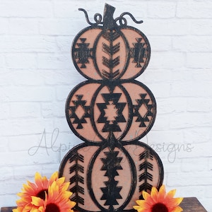 Aztec Stacked Pumpkins SVG | Stacked Pumpkin SVG For Glowforge | Fall Glowforge Files | Pumpkin Sign Svg | Pumpkin Svg Files Laser Fall Svg