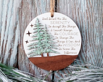 Serenity Prayer Ornament SVG Glowforge Laser Serenity Prayer SVG File Layered Ornament SVG Christmas Ornaments Svg Religious Quotes Gift Svg