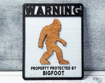 Bigfoot Sign SVG Glowforge | Bigfoot Warning Sign SVG | Bigfoot SVG Laser | Glowforge Bigfoot Svg Files | Bigfoot Signs Svg Sasquatch Sign