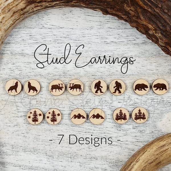 Stud Earrings SVG Bundle | Mountain Earrings SVG | Mountain Stud SVG | Stud Earrings Svg File | Glowforge Earring Files | Laser Earring Svg