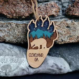 Bear Paw Ornament SVG Layered Bear Paw SVG Bear Ornament SVG For Glowforge Laser Mountain Ornament Svg Layered Ornament Svg Bear Bears