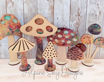 1/8 Mushroom SVG Bundle For Glowforge | Mushroom SVG File | Mushroom SVG Laser | Glowforge Files Mushrooms | Spring Svg Files | Mushroom Svg