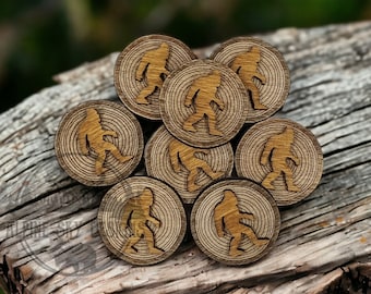 Bigfoot Magnet SVG Wood Slice SVG Bigfoot Wood Slice Magnet SVG Glowforge Magnet Svg Laser Bigfoot Magnets Sasquatch Magnet Svg Files