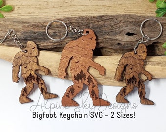 Bigfoot Keychain SVG | Sasquatch Keychain SVG | Bigfoot SVG Files | Glowforge Keychain Files | Keychain Svg Files | Big Foot Keychain Laser