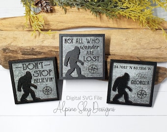 Bigfoot Magnets SVG | Bigfoot SVG Files For Glowforge | Bigfoot Svg Bundle | Sasquatch Magnet | Bigfoot Sign Svg Laser | Magnet Svg Files