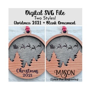 Weihnachtsverzierung SVG Glowforge | Ornament SVG-Dateien | Glowforge Ornament SVG | Weihnachtsschmuck Laser | Personalisierte Verzierung 2021