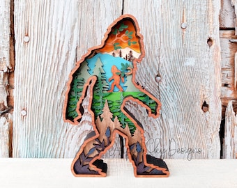 Layered Bigfoot SVG 7 Layer Bigfoot SVG File Glowforge Laser Bigfoot SVG Files Layered Svg Sasquatch Svg Files Bigfoot Sign Glowforge Files