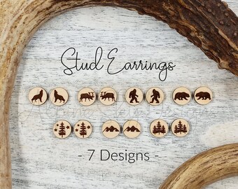Stud Earrings SVG Bundle | Mountain Earrings SVG | Mountain Stud SVG | Stud Earrings Svg File | Glowforge Earring Files | Laser Earring Svg