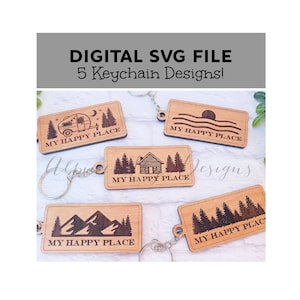 Keychain SVG Glowforge | Keychain SVG Bundle | Key Chain SVG | Keychain Laser Files | Keychain Svg Files | Glowforge Keychain File Keychains