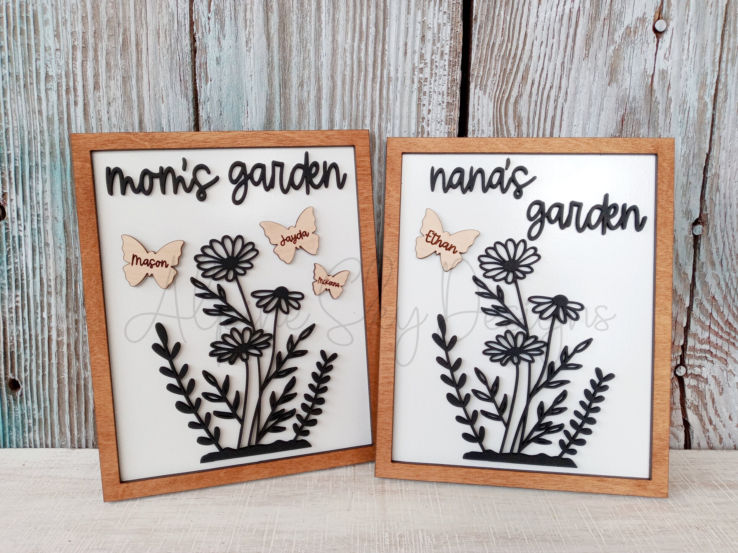 Mom's Garden Sign SVG | Mothers Day Sign SVG | Mothers Day Svg Files Names | Grandmas Garden SVG Laser | Glowforge Files Flowers Butterflies