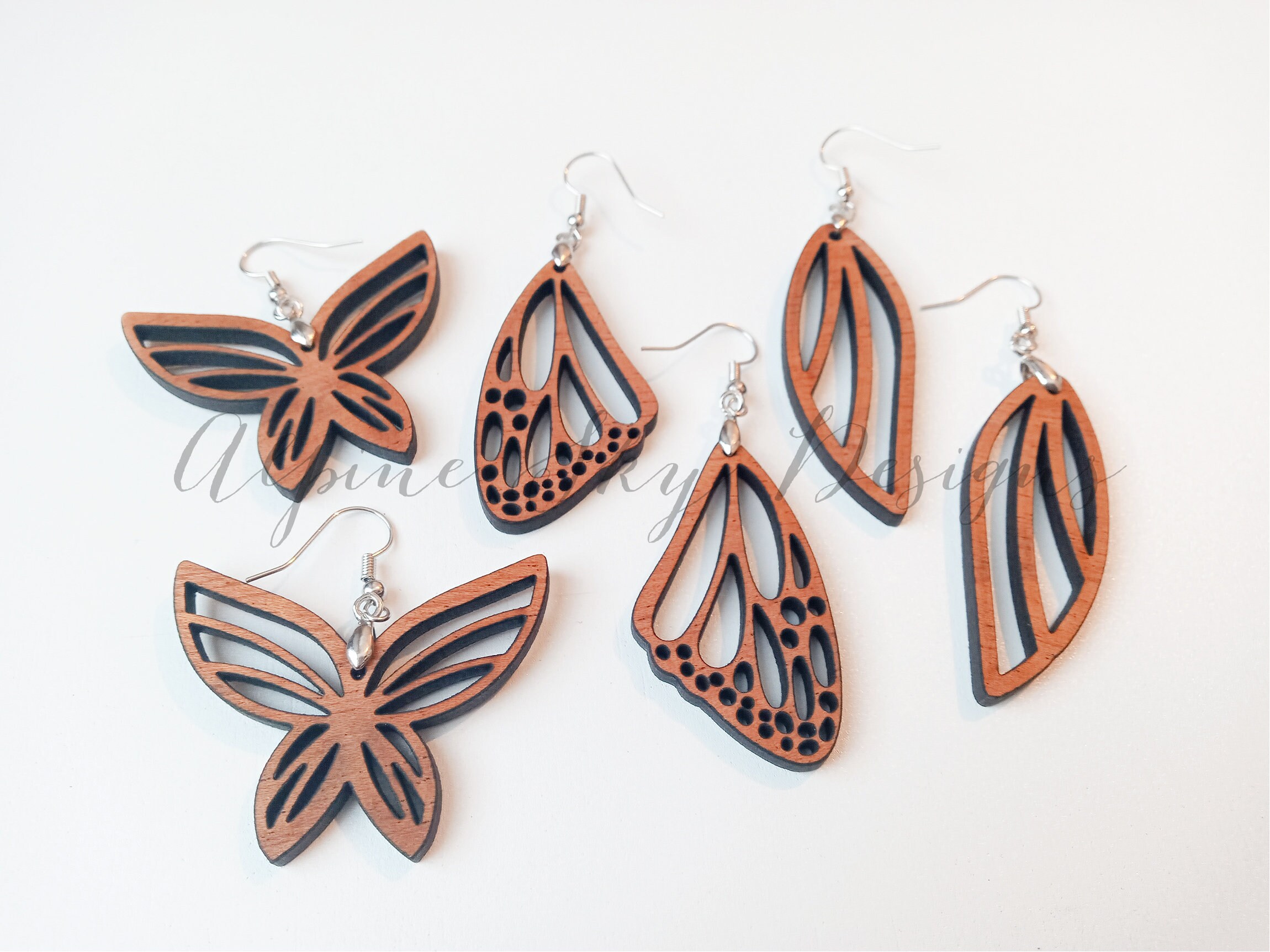 Earring SVG Wings Butterfly Earrings SVG Butterfly Wing - Etsy UK