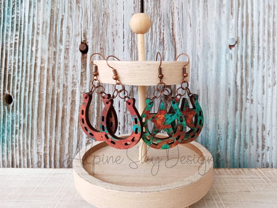 Horseshoe Earrings SVG Glowforge Horseshoe Earring SVG Laser Western Earrings SVG Western Earring Svg Files Horseshoe Svg Glowforge Files