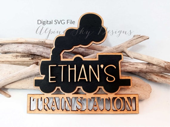 Train Station Sign SVG | Train Station SVG | Train SVG | Train Nursery Decor | Railroad Svg | Train Svg File | Train Laser Cut Files | Svg