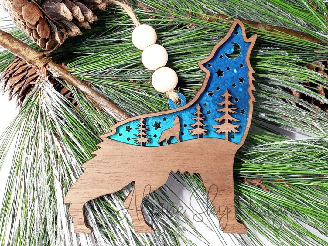 Wolf Ornament SVG Wolf Christmas Ornament SVG Files Ornament