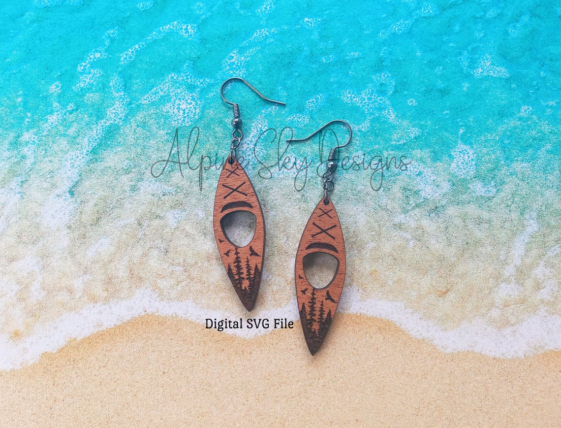 Kayak Earrings SVG Kayak SVG for Kayak Svg Files Etsy