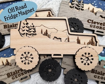 Off Road Fridge Magnet SVG Off Road Laser Files Glowforge Off Road SVG File 4x4 Magnet Svg Layered SVG File Off Roading Truck Magnet Svg