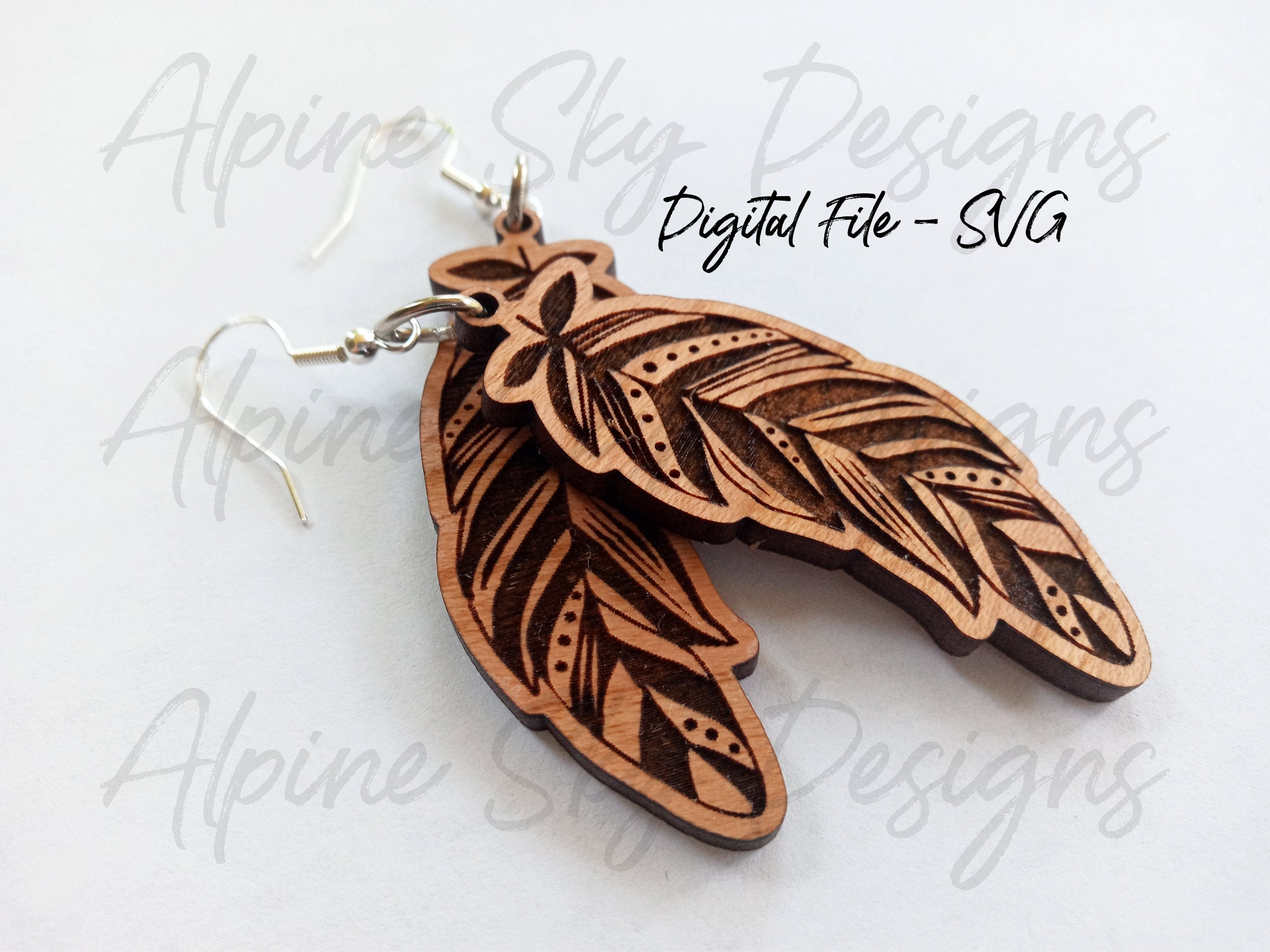 Boucles d'oreilles avec plumes oranges - Bijoux Privés