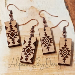 Aztec Earrings SVG | Glowforge Earring Files | Tribal Aztec Earring Svg | Western Earring Svg File | Laser Earring Svg | Glowforge Earrings