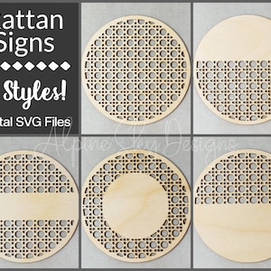 SVG-bundel rotanbord | Rotan SVG-bestand | Rond bord SVG | Rotan riet Svg-bestanden | Glowforge-bestanden | Glowforge Svg-bestanden | Deurhanger Svg